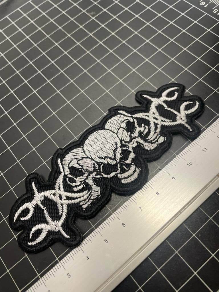 3-sided skull arabesque iron patch Discount available for multiple pieces