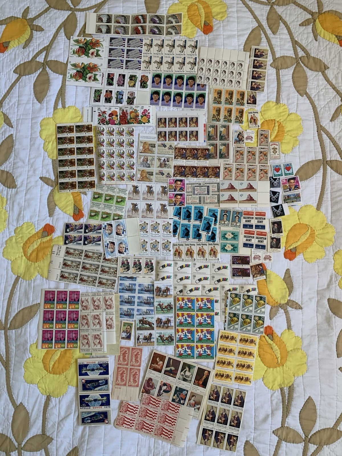 Vintage Pop Art Western Historical Floral Stamp Collection $80 Usable Postage