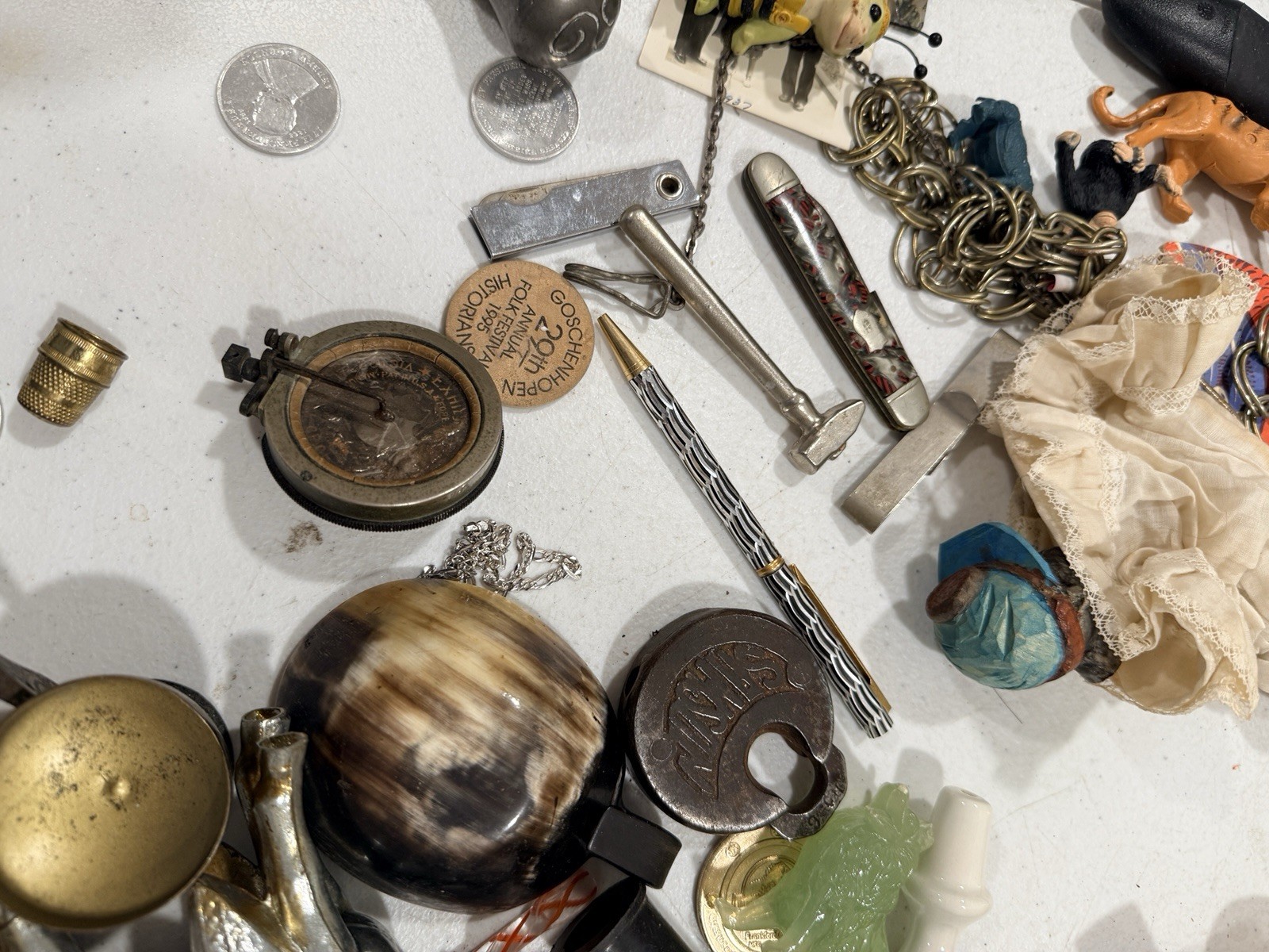 Huge Junk Drawer Lot Assorted Vtg Items Wood Metal Ephemera Figures MUCH MORE
