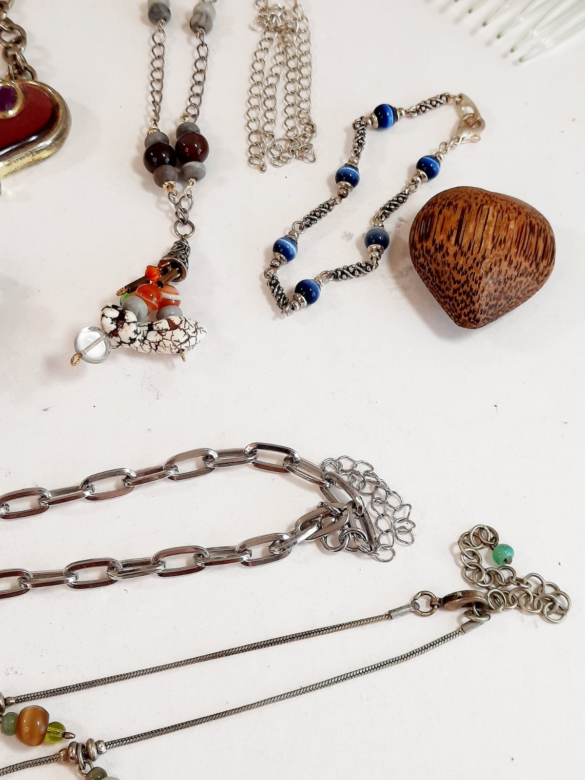 Junk Drawer Lot Women’s Silver Basket Jewelry Collectables Glass Ring Holder