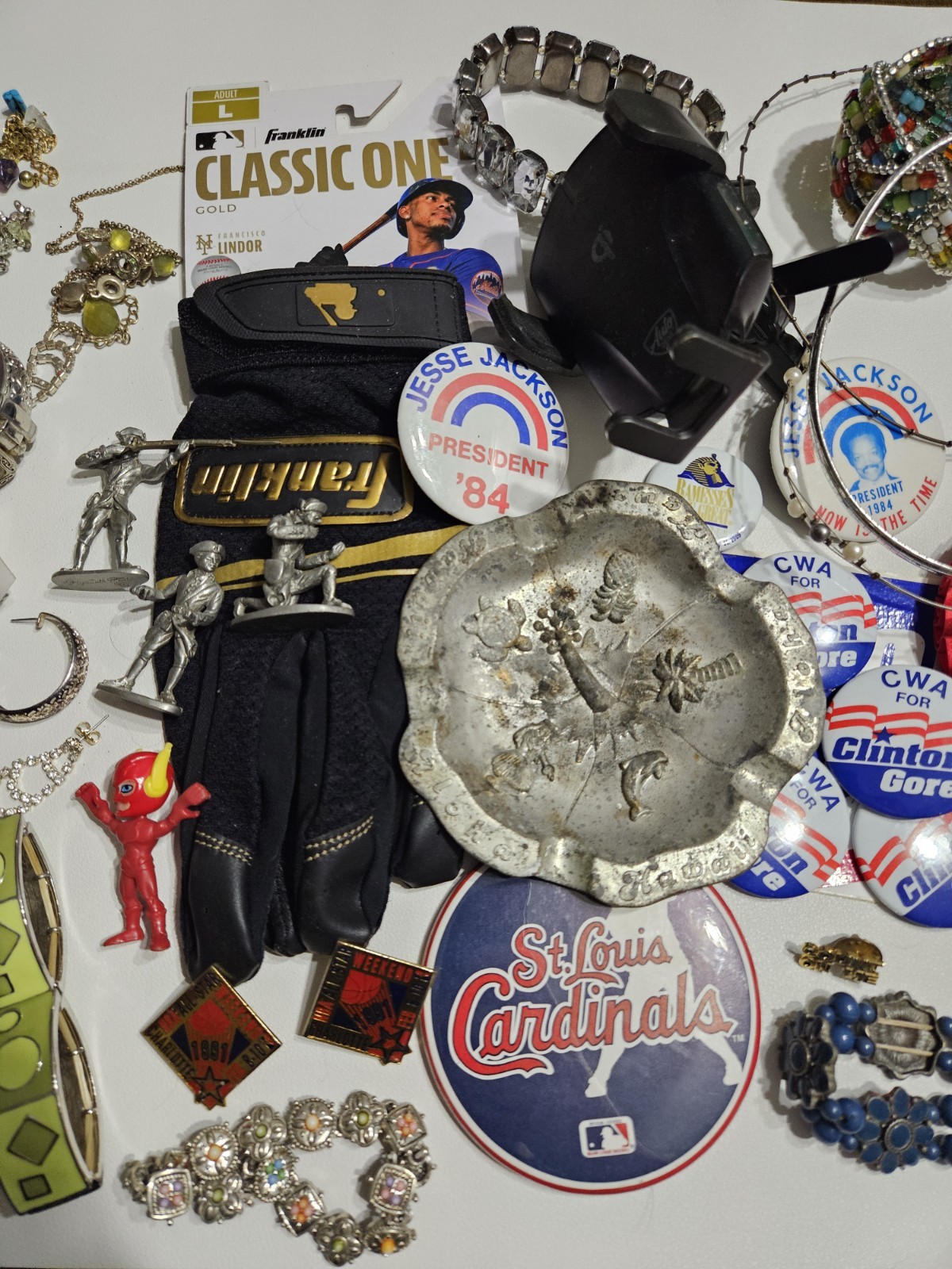 HUGE JUNK DRAWER Trinket Lot Vintage Knick Knacks Jewelry Pins Figures Etc.