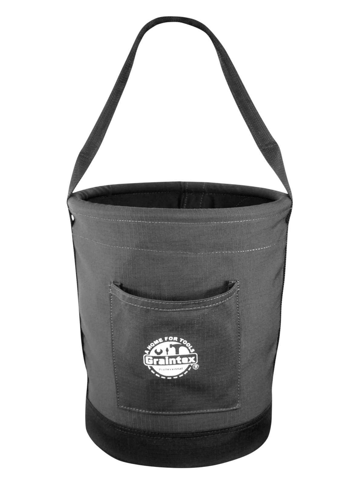 Graintex Tapered Canvas Bucket 12″x10″x15″, One Pocket, Reinforced Base, Rust