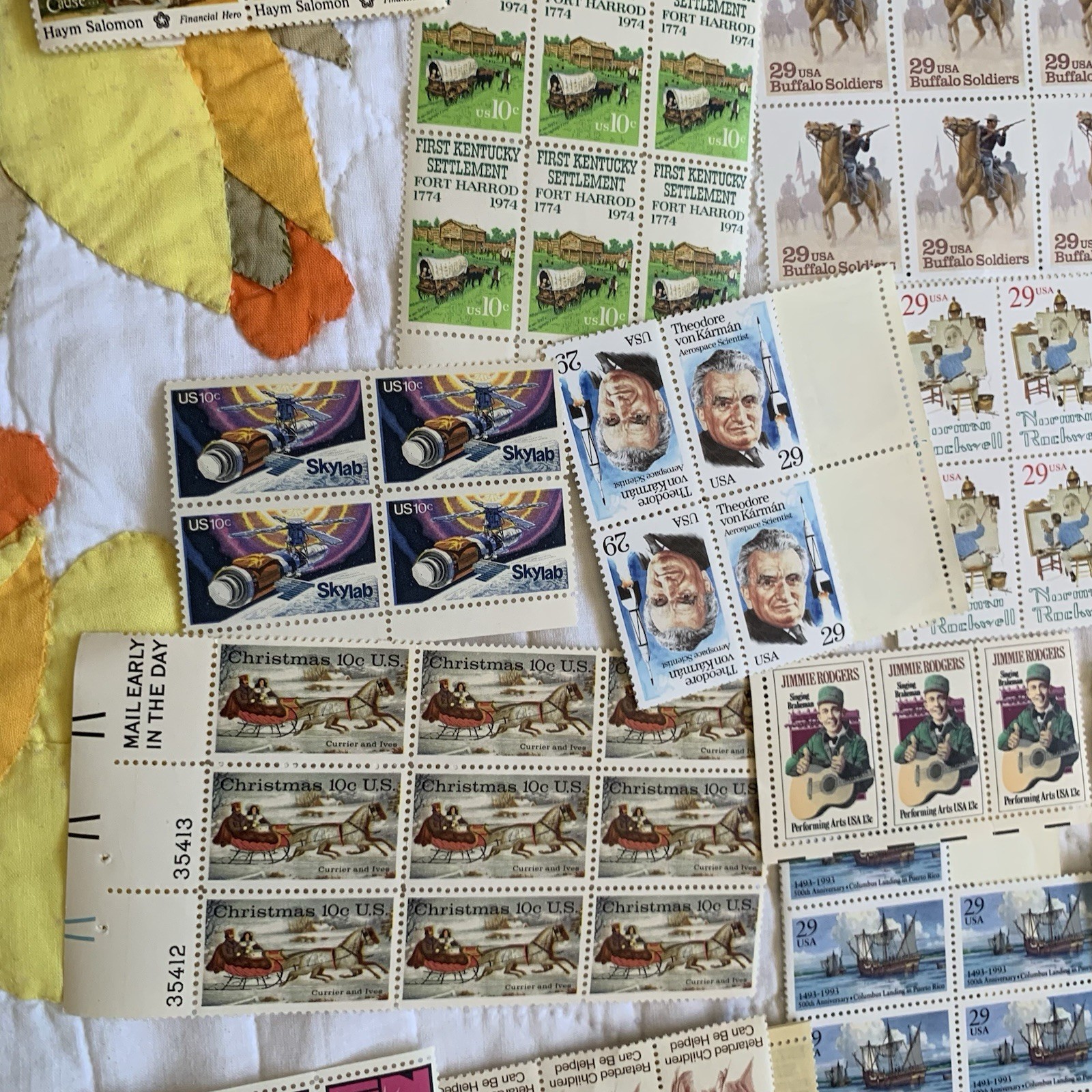 Vintage Pop Art Western Historical Floral Stamp Collection $80 Usable Postage