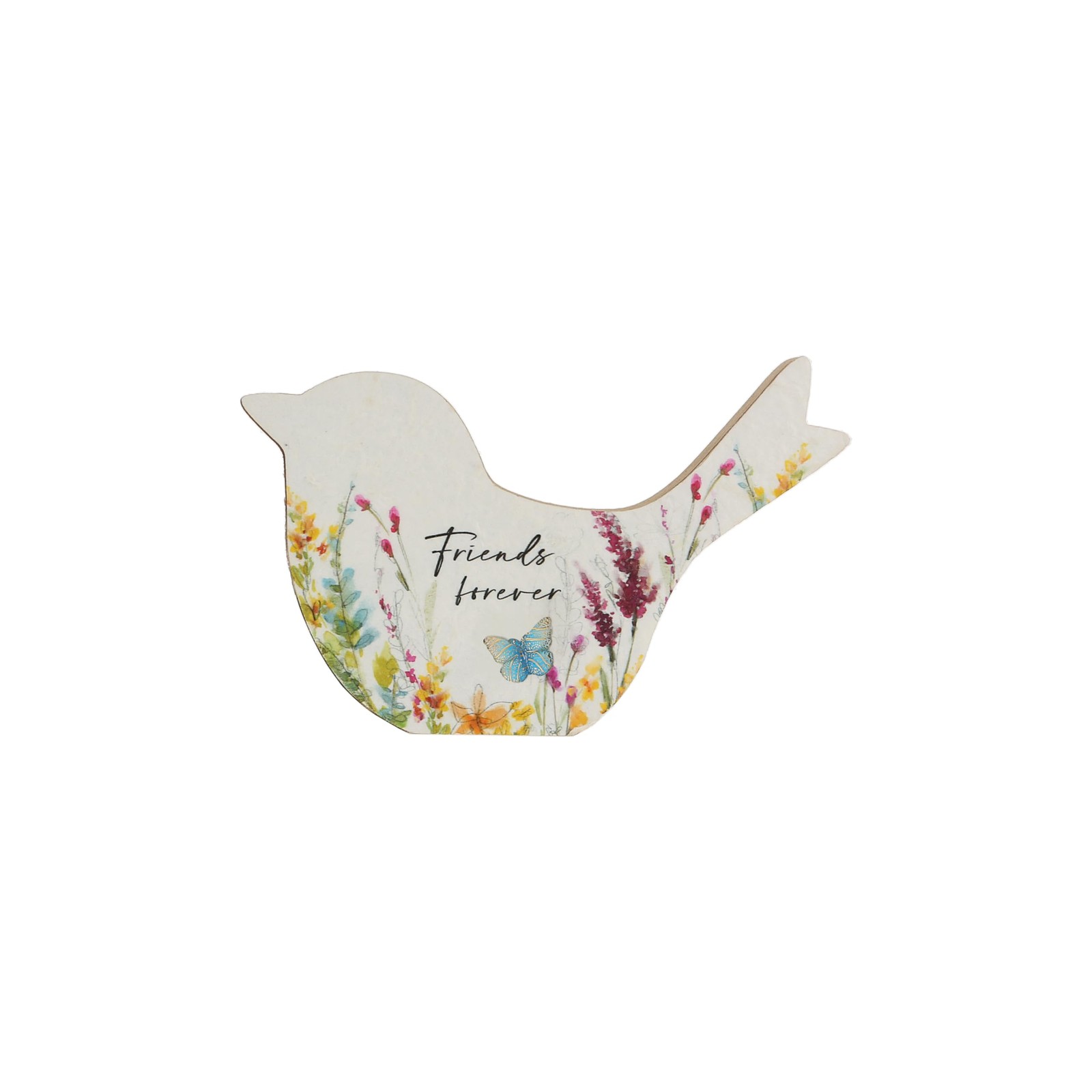 Pavilion Gift Friends MDF Bird Plaque Floral Best Friend Home Decor
