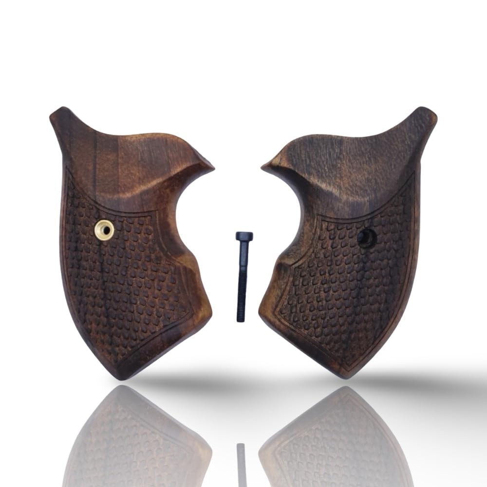 Zib Grips Revolver J Round Grips Real Wood 9mm Smith Wesson Pistol Grips