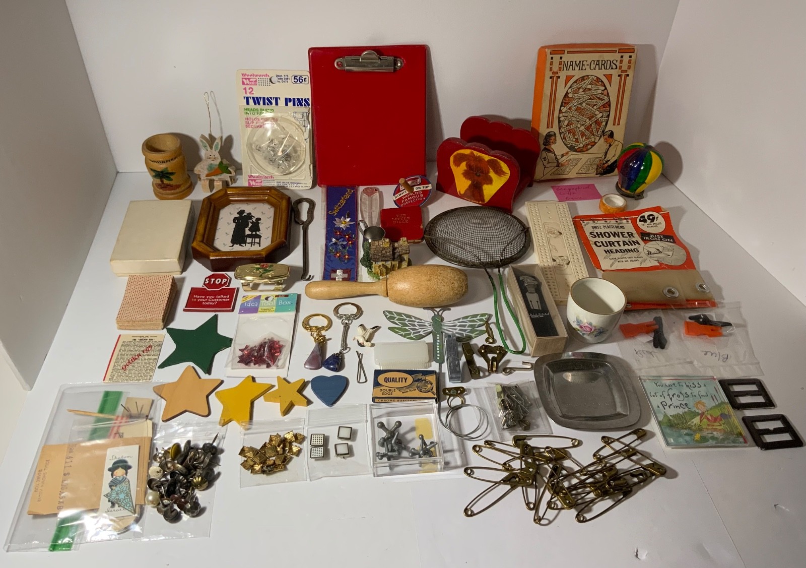 VTG Junk Drawer Lot Assemblage Art Mixed Media Crafts 2.5# Magnets Cribbage Pins