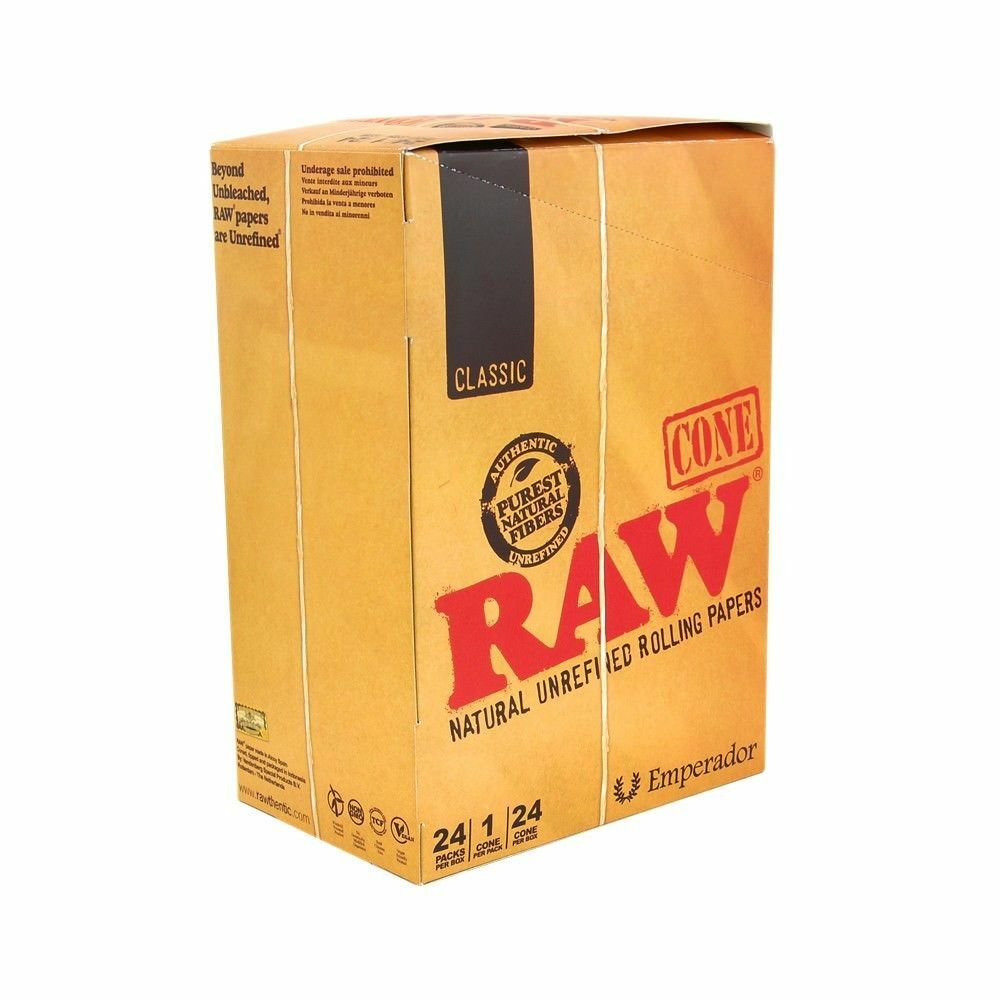 RAW Classic Emperador – 6 PACKS – Pre Rolled 1 Cone Per Pack Natural Unrefined
