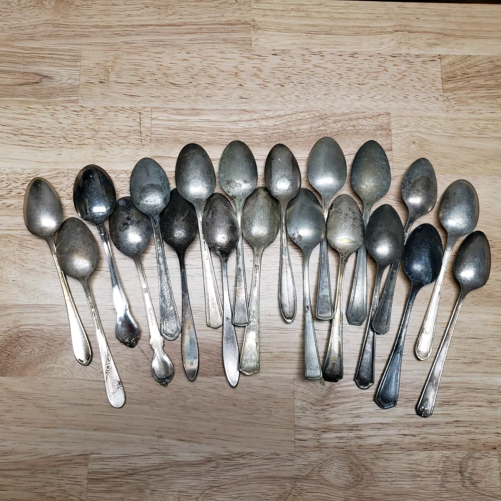 Lot Of 20 Silver Plated Tea Spoons Craft Use As Is Not For Food Use