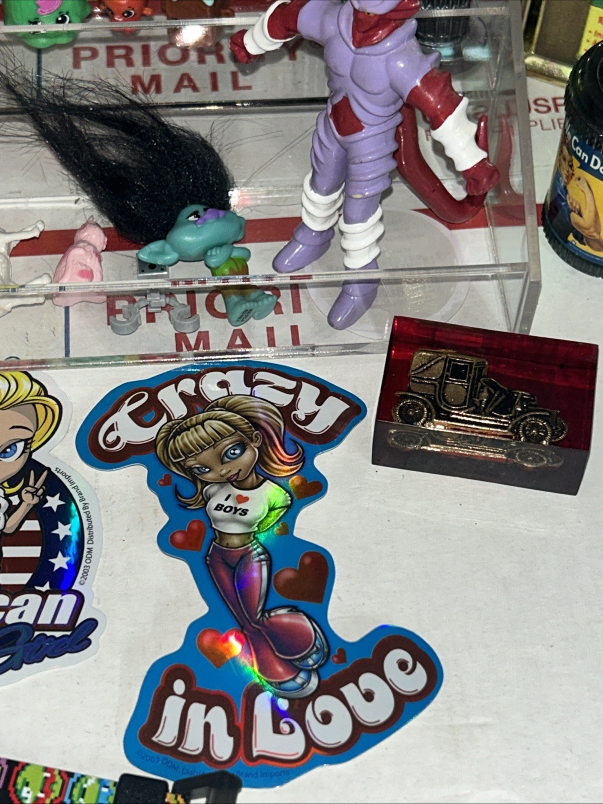 Vintage Toy, Junk Drawer Lot, Old Cards, Pokémon Keychains, Spongebob, Disney