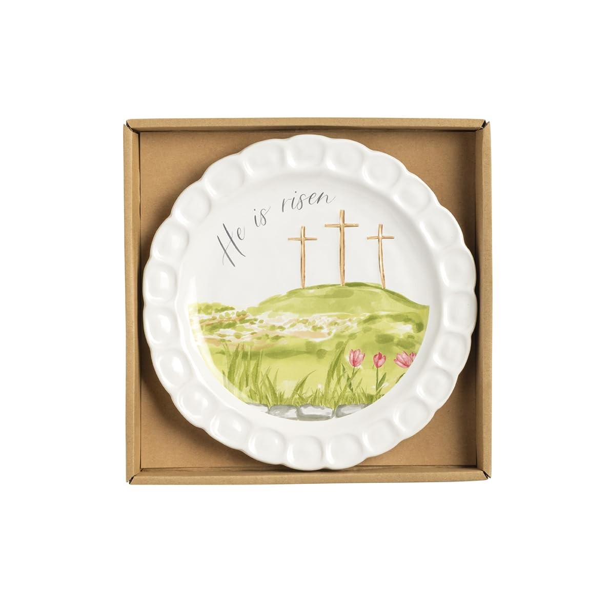 Mud Pie Easter Boxed Cross Plate