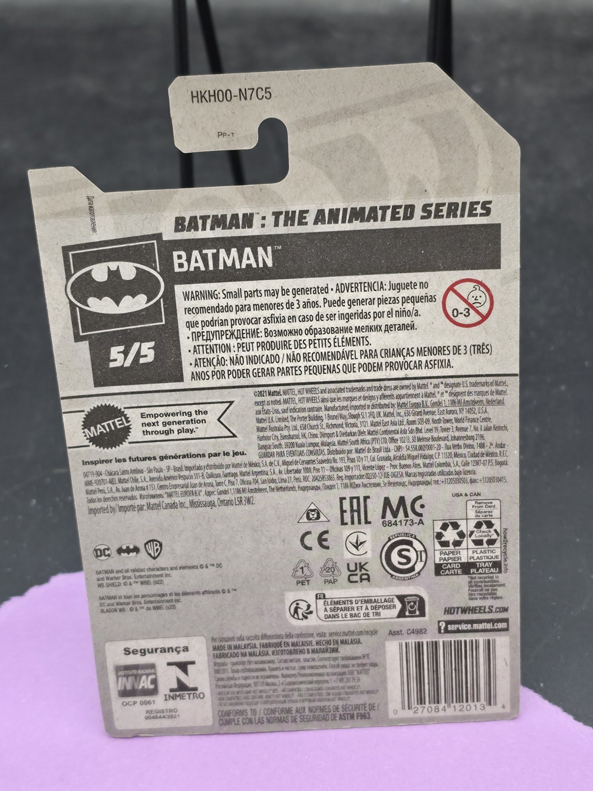Hot Wheels Batman The Animated Series Batmobile Purple 1:64 Diecast 5/5