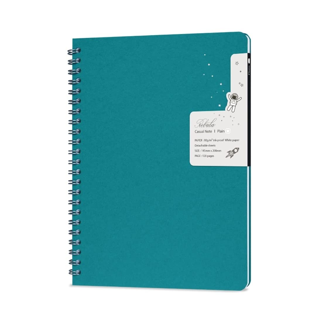 Nebula Note Casual Turquoise Softcover Notebook, 5.7″x8.2″, 120 Pages, Plain