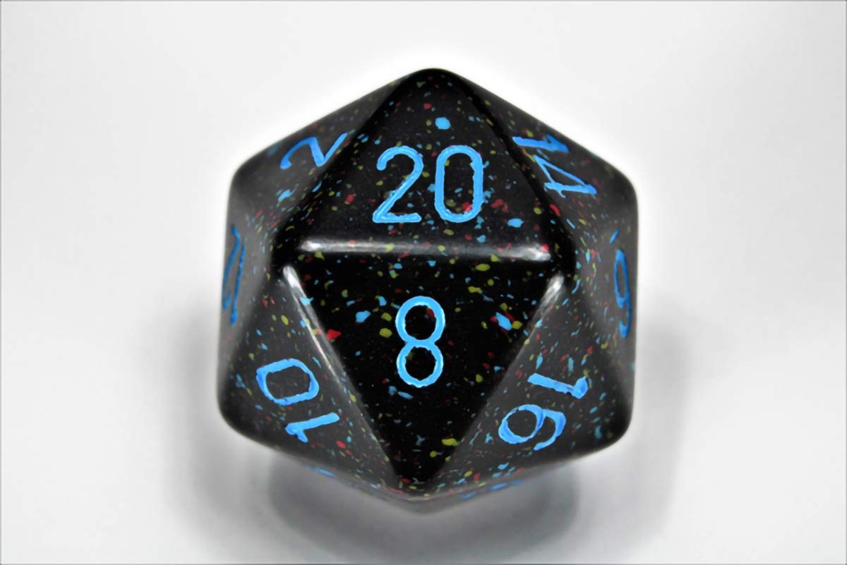 Chessex 34mm Speckled Blue Stars D20 Polyhedral Die for RPG & Table Games