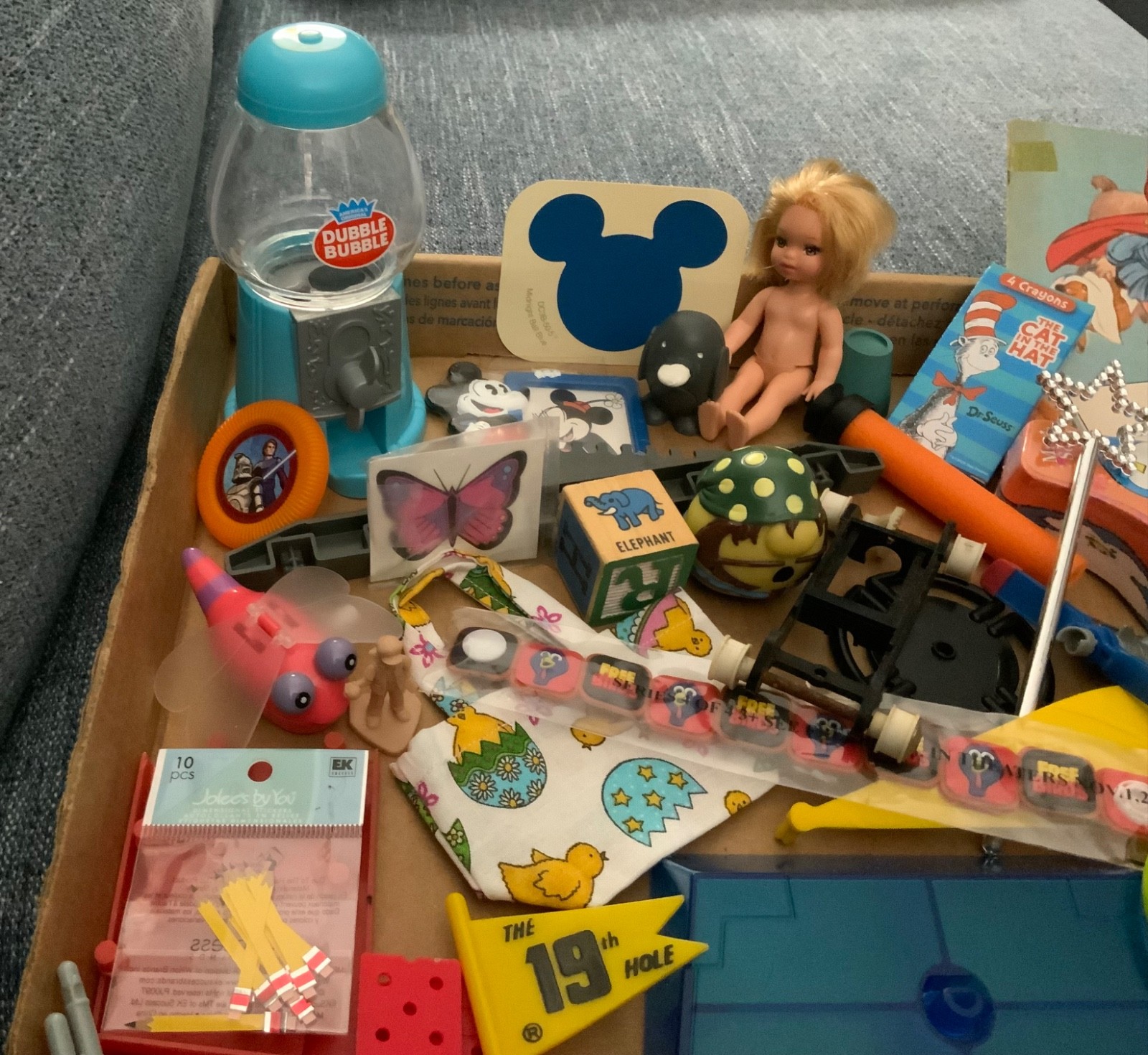 VTG Junk Drawer Lot Assemblage Art Mixed Media Small TOYS 1.75# Balls Cars Doll