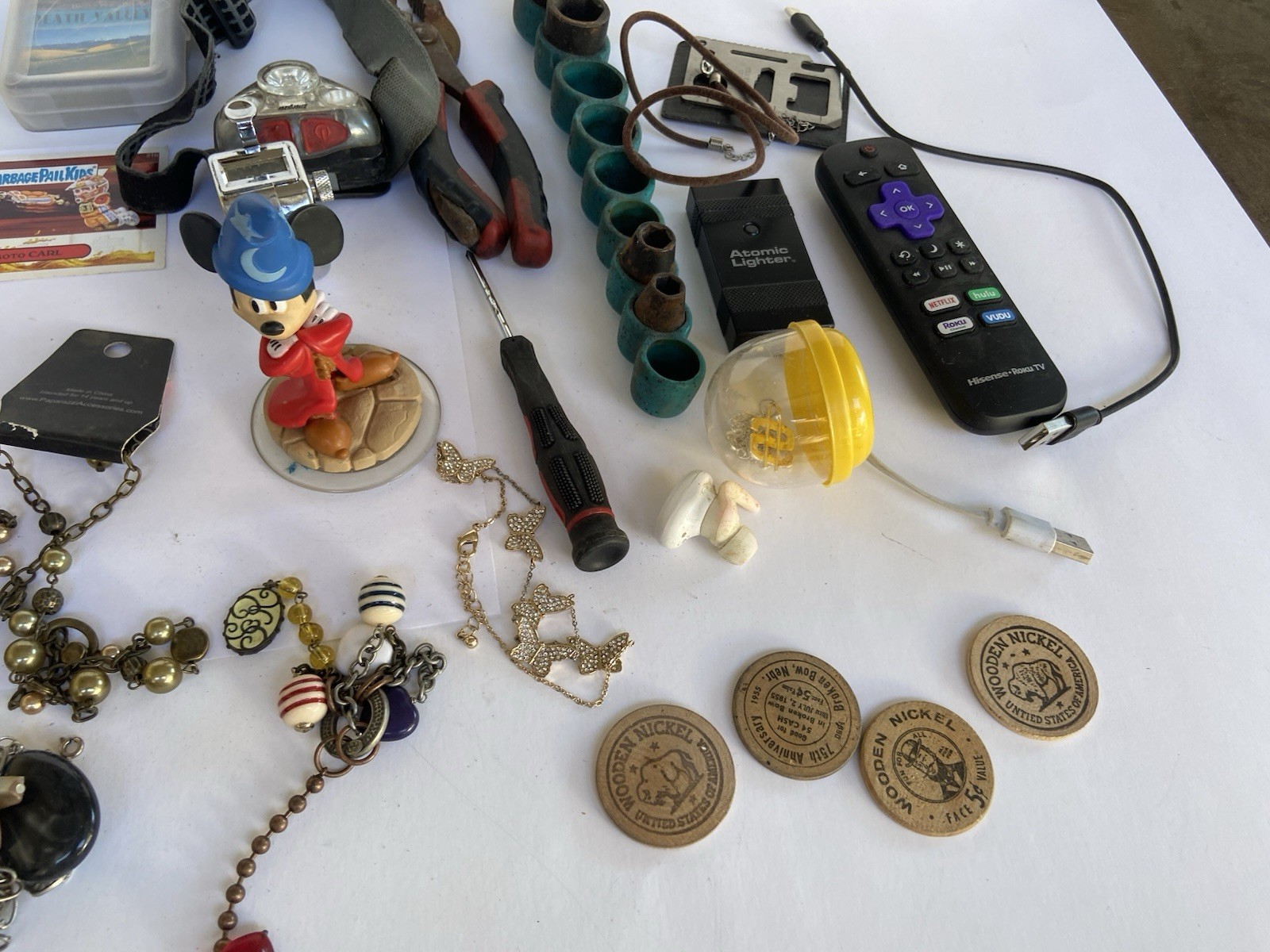 Estate Finds Junk Drawers Lot baseball cards, Tools jewelry, remotes, coins, ect