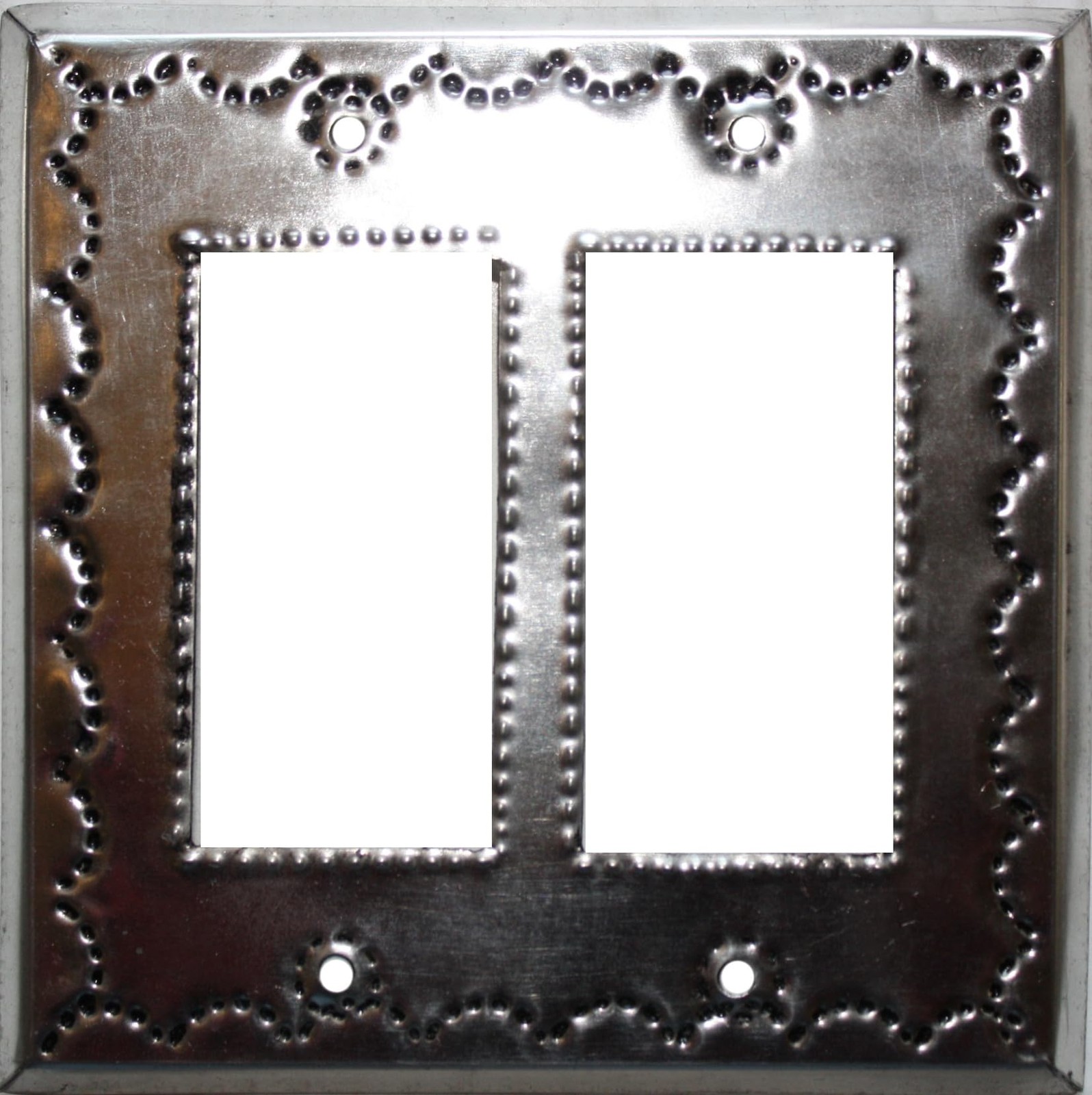 Fine Crafts Imports Double Decora Silver Tin Switchplate