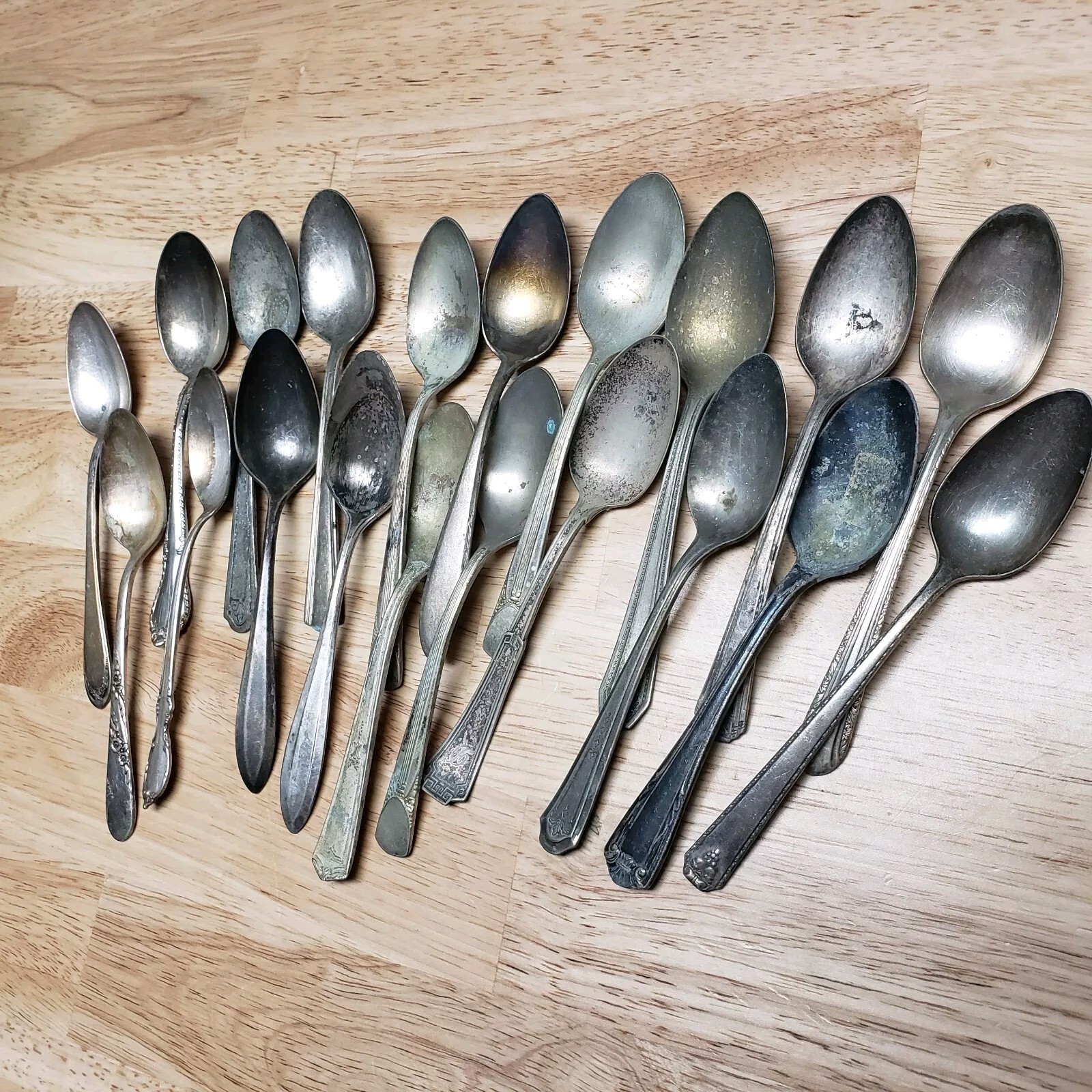 Lot Of 20 Silver Plated Tea Spoons Craft Use As Is Not For Food Use