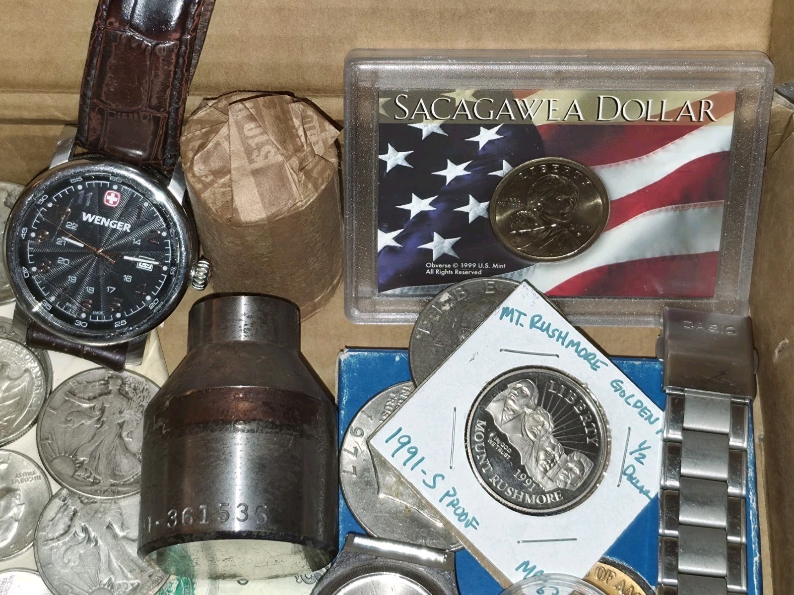 Estate Sale Junk Silver Junk Drawer ~ Coins, Vintage Watches, Jewlery, Wheaties