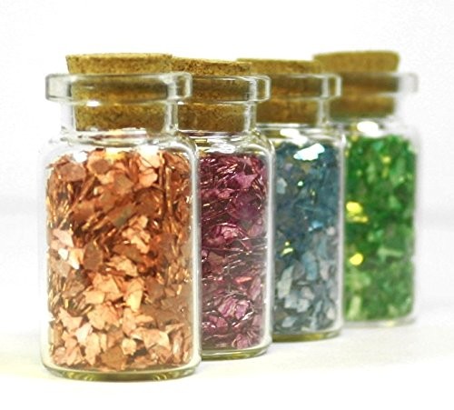 4 Bottle Set – Blue Green Lilac Seashell Super Shards 311-SSG-2