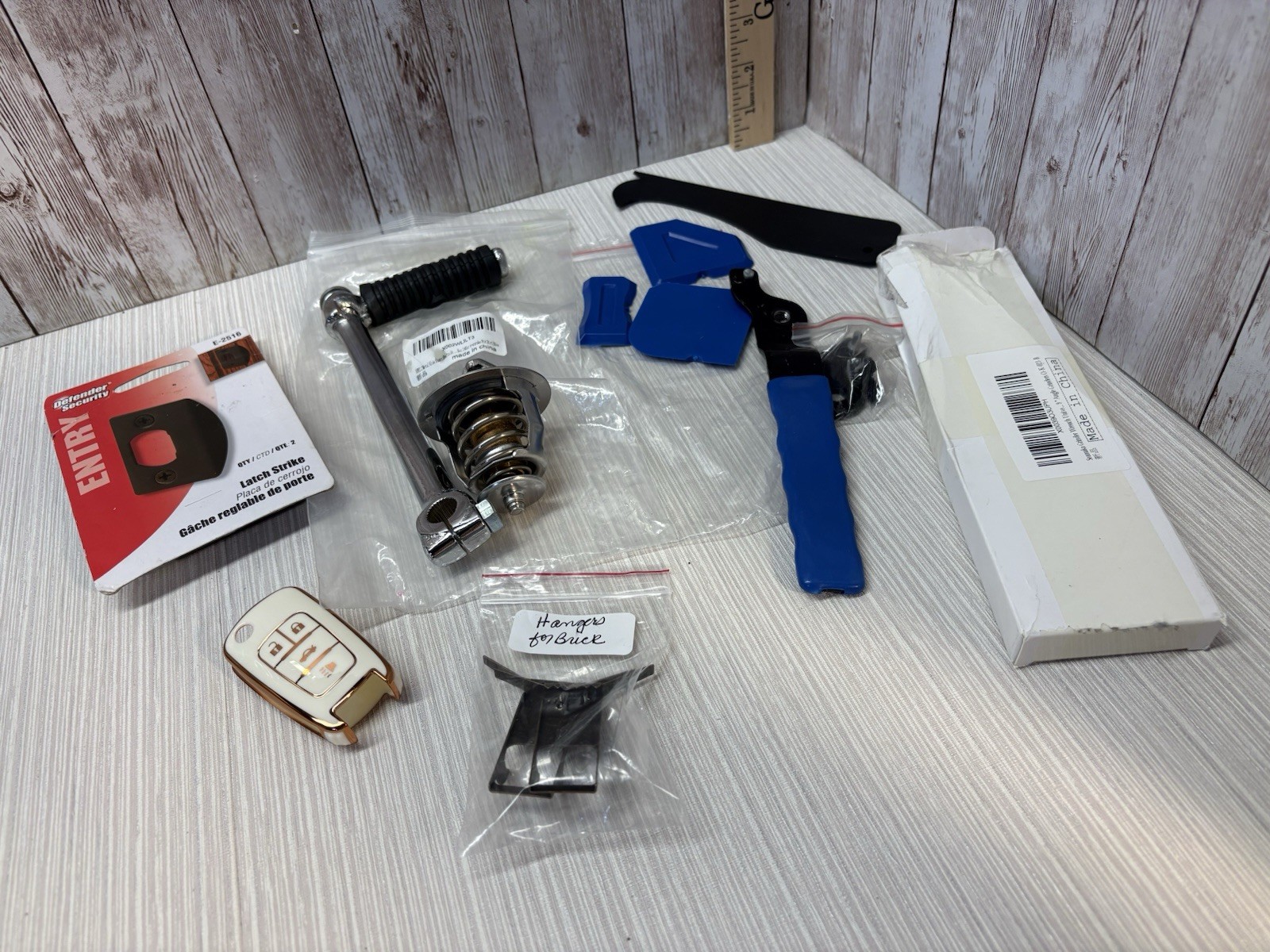 Garage & Misc Junk Drawer Lot New & Used Car Thermostat, Dirt Bike kick start +