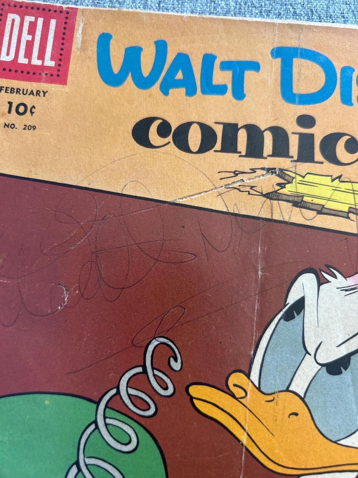 Walt Disney Signed Autographed Donald Duck Comic Book w/ COA Rare