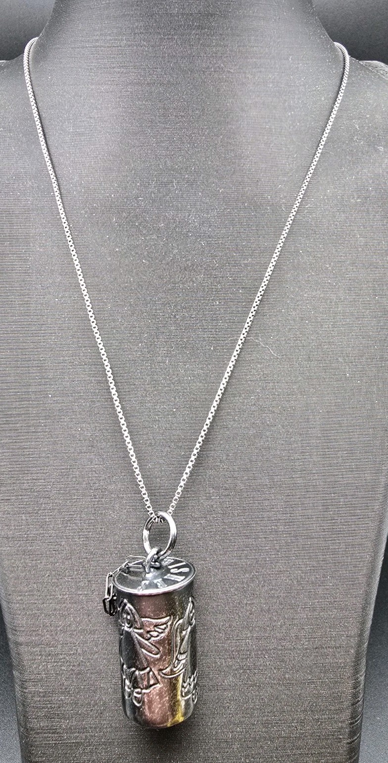 Mexico 925 Sterling Silver Signed eFs Wish Necklace Angels With Italy 925 Chain