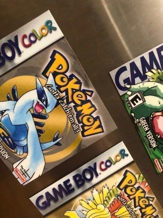 Pokemon fridge magnets original game boy box art