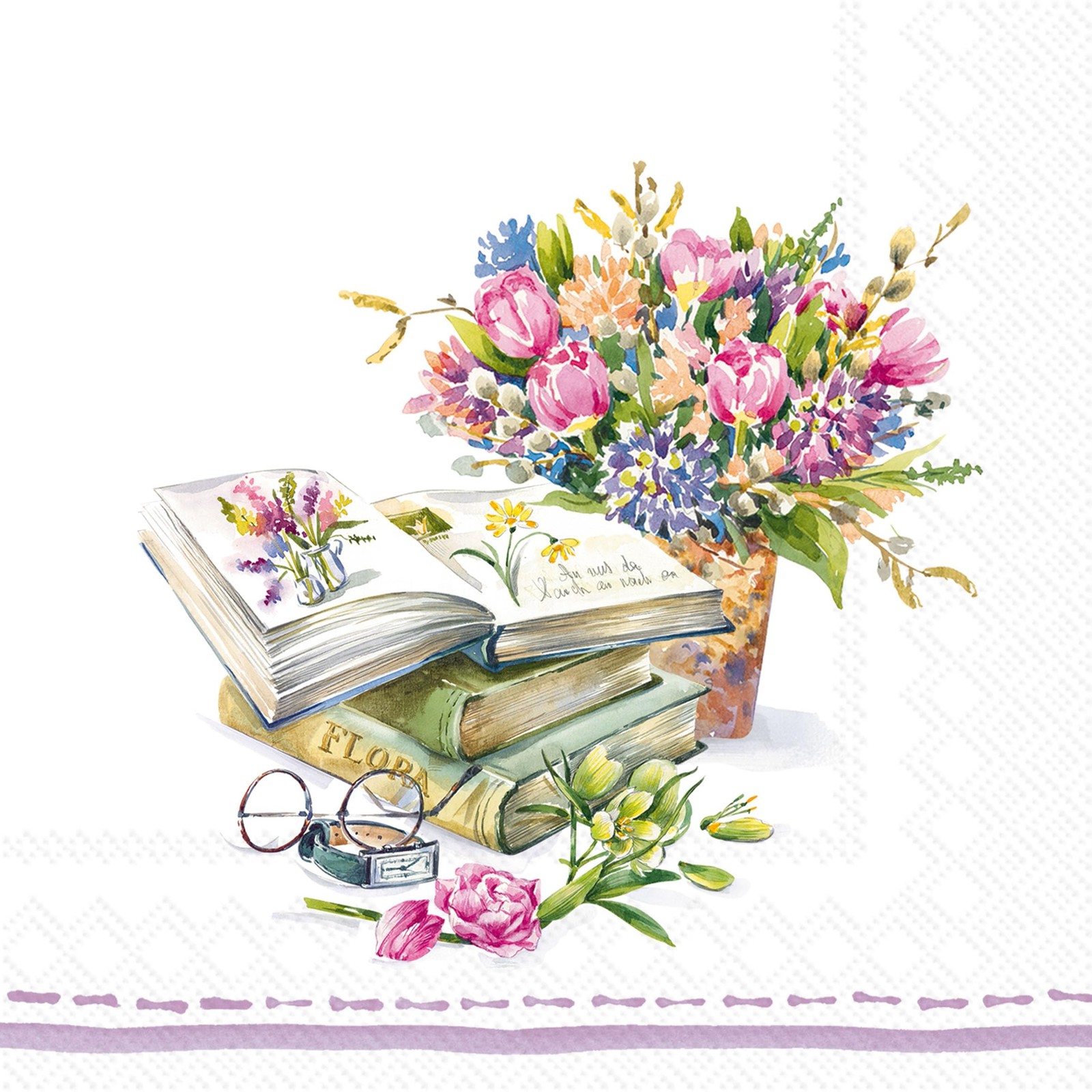 IHR Ideal Home Range Spring Novels Cocktail Napkins, 20 Count, 5×5″ 3-Ply Paper