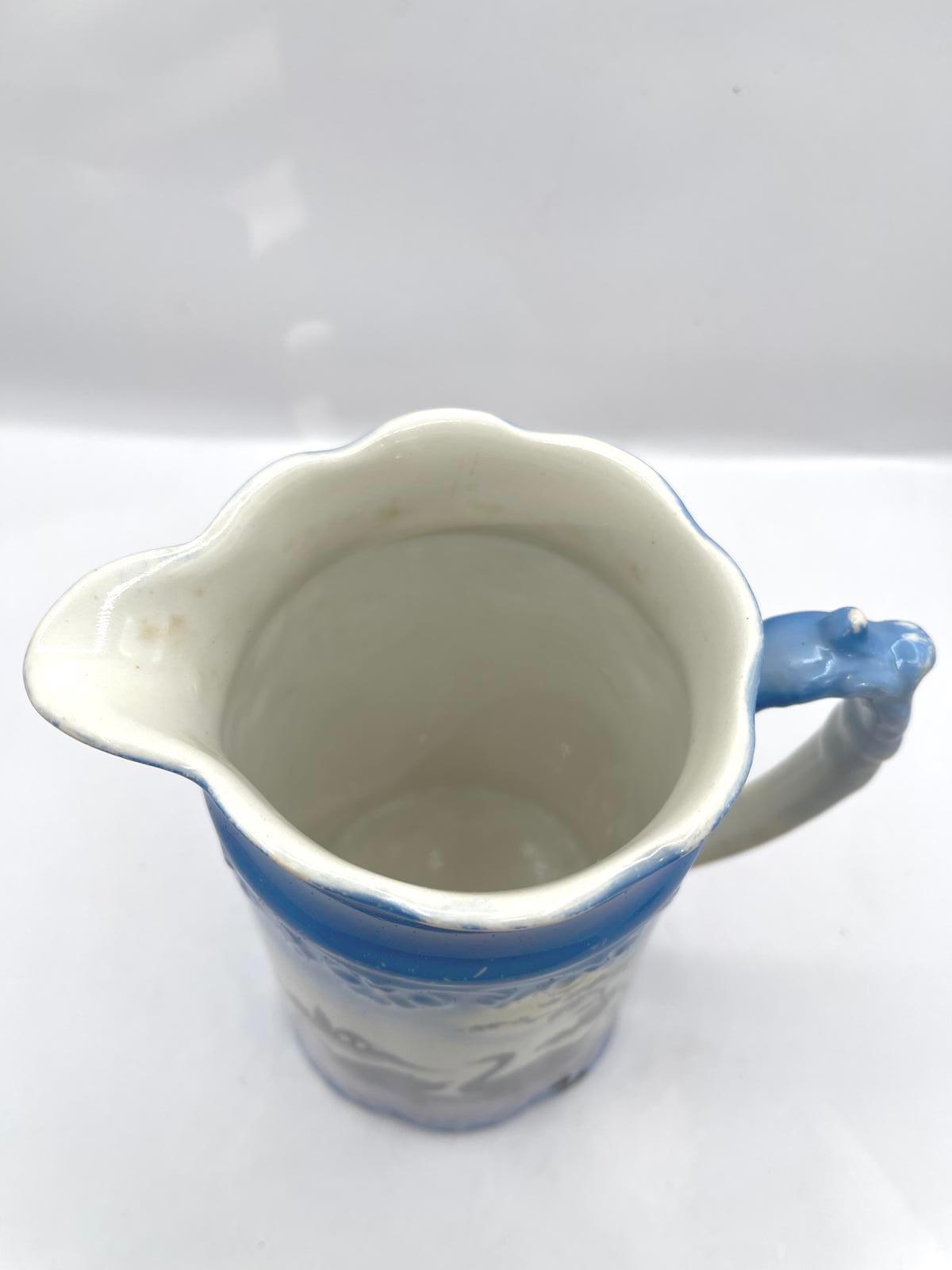 Antique Lancaster & Sons 7”Pitcher Hanley England Hand Decorated Silver Lustre