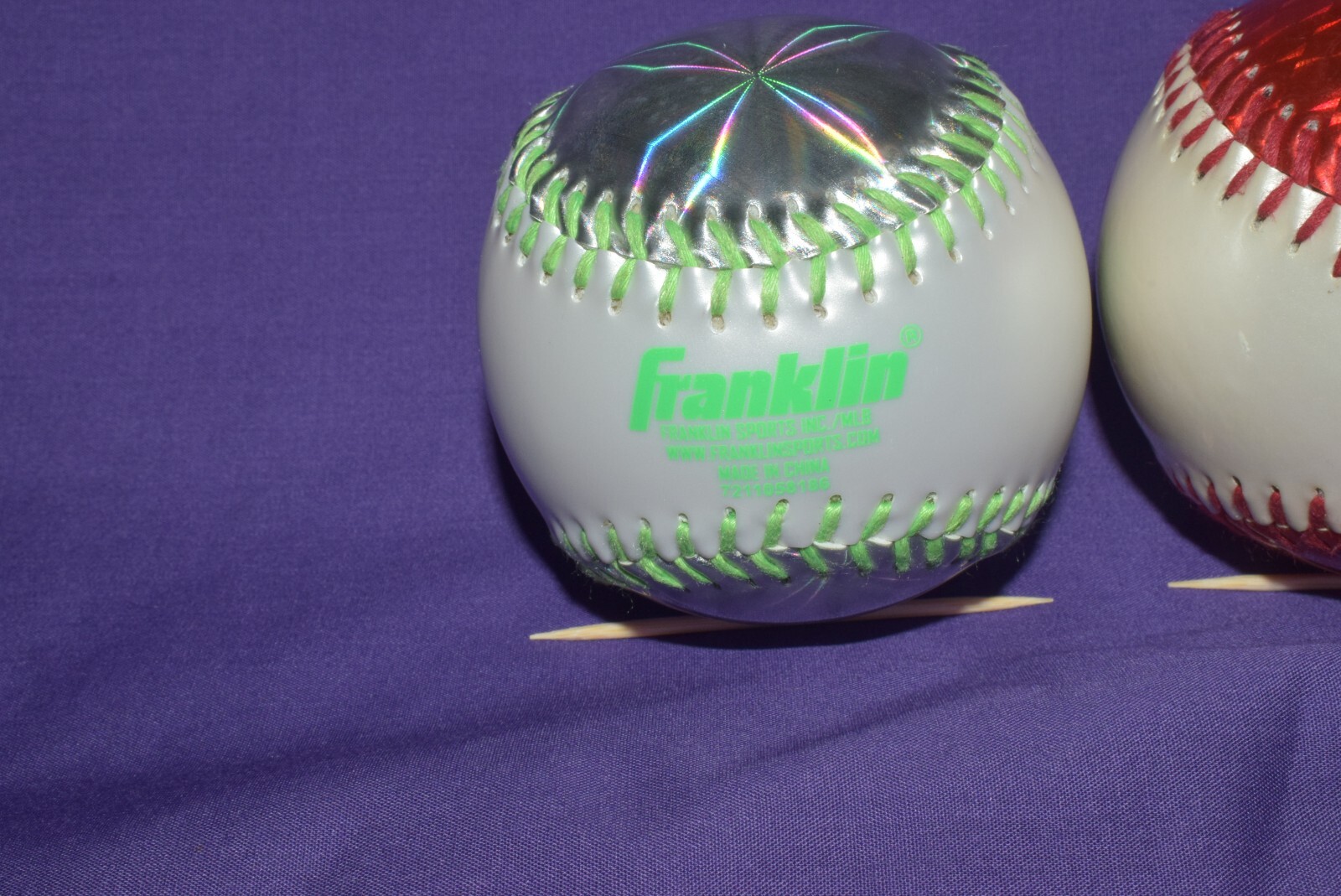 Franklin Soft Strike Chrome MLB LOTS OF 2 #23339 Hollow Rubber Core 9in 4oz