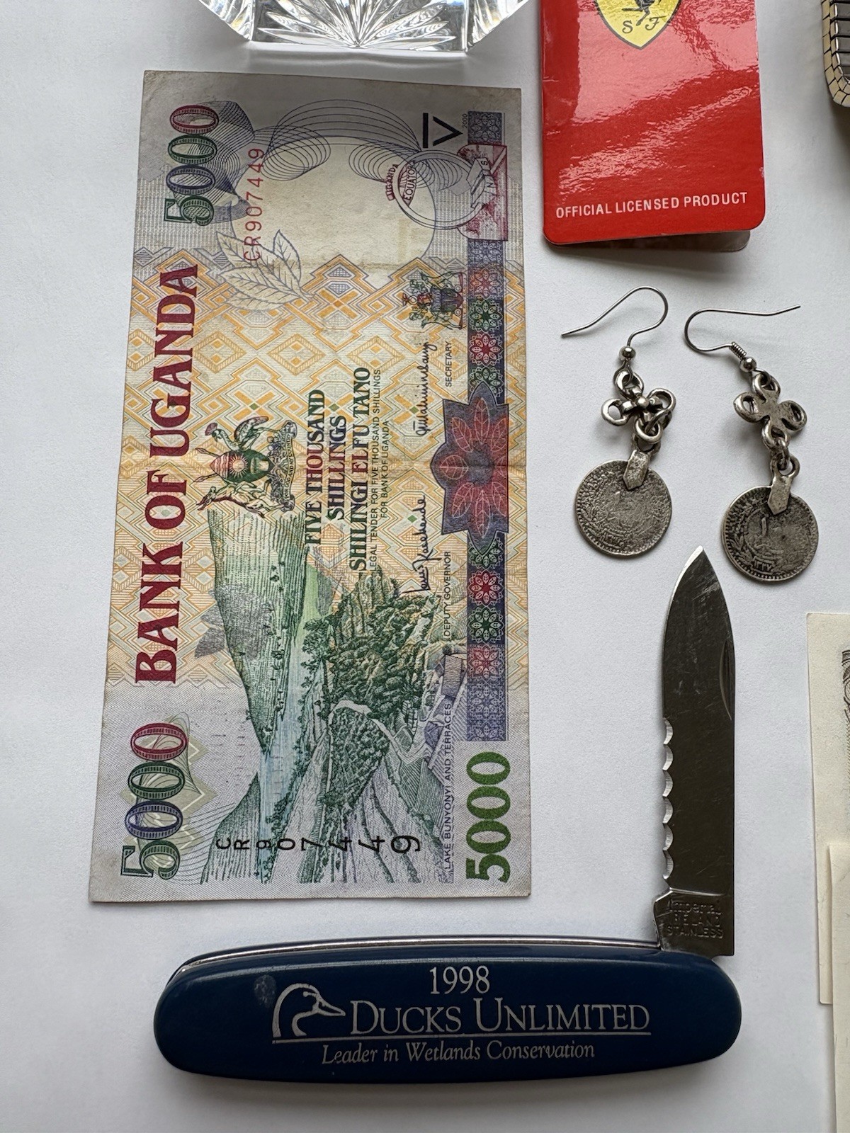 Junk Drawer Lot Antique Vintage Knives Trinkets Coins Watches Pins Currency