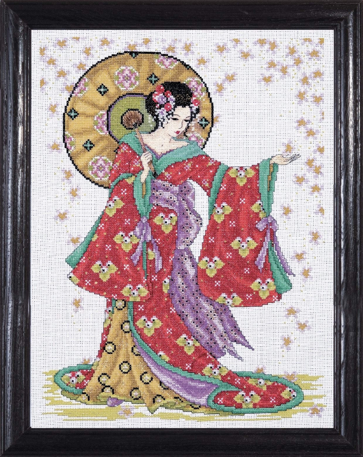 Design Works Crafts Red Geisha Counted Cross Stitch Kit, Multi