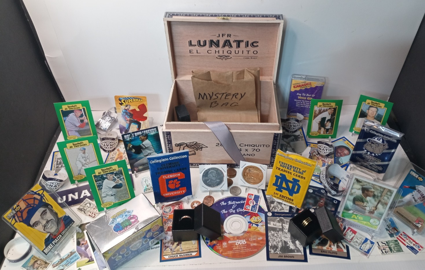 Cigar Box of Junk Drawer Collectibles, Misc, #C1
