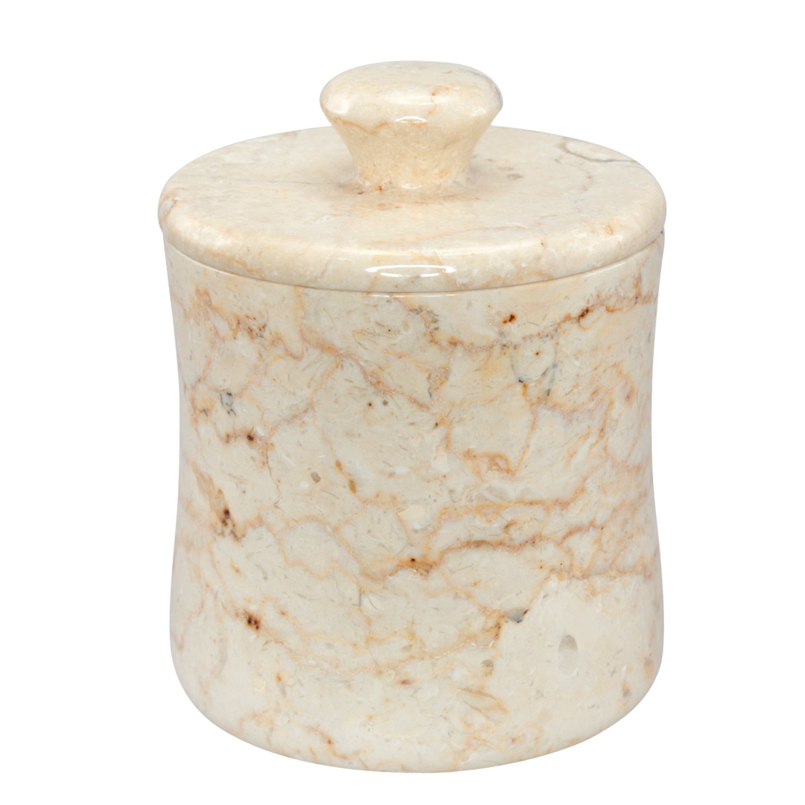 Creative Home Champagne Marble Bath Cotton Ball Holder – Curvy Shape