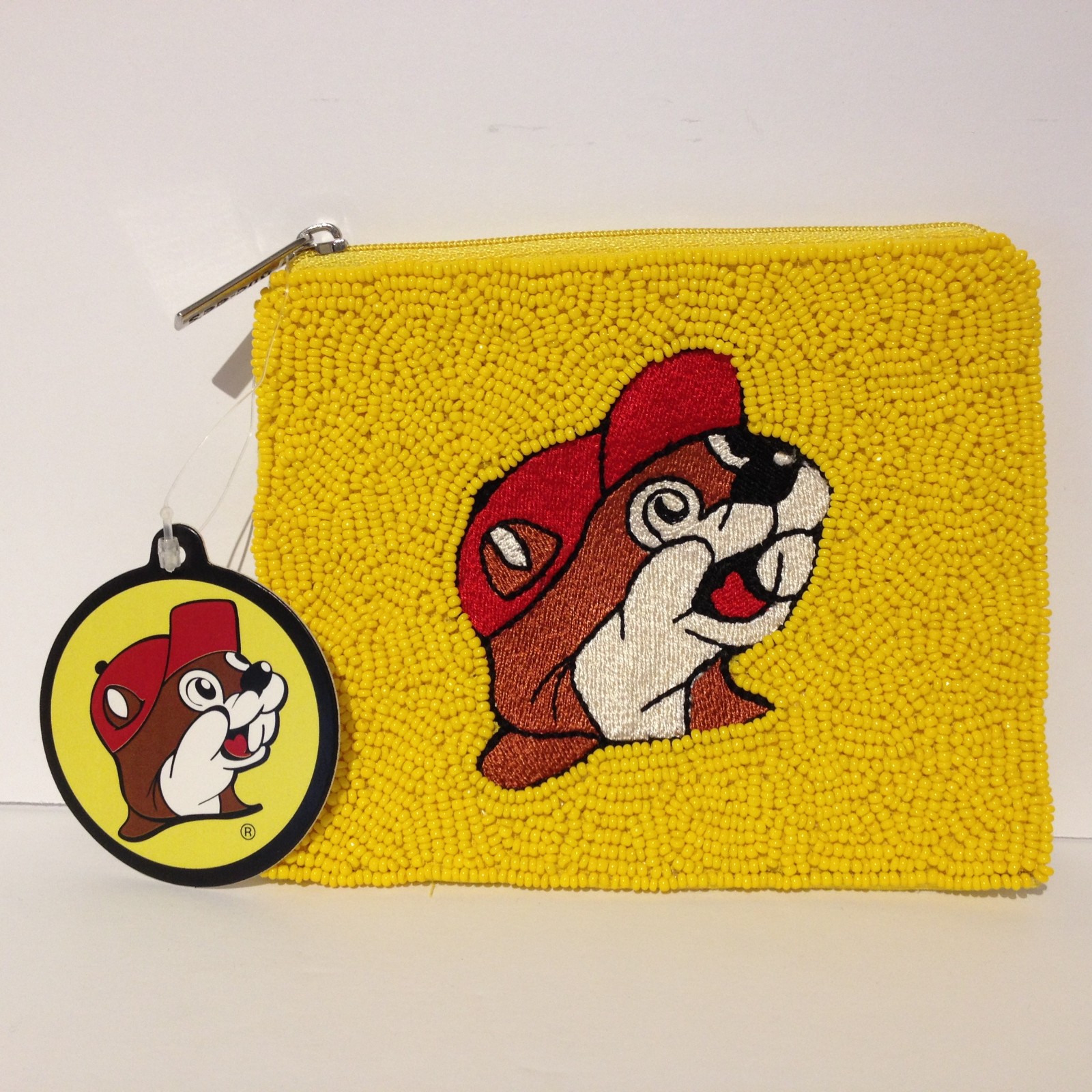 Buc-ee’s Souvenir Lot – Mascot Beaver Bag + Plastic Cup + Keychain + Beaded Bag