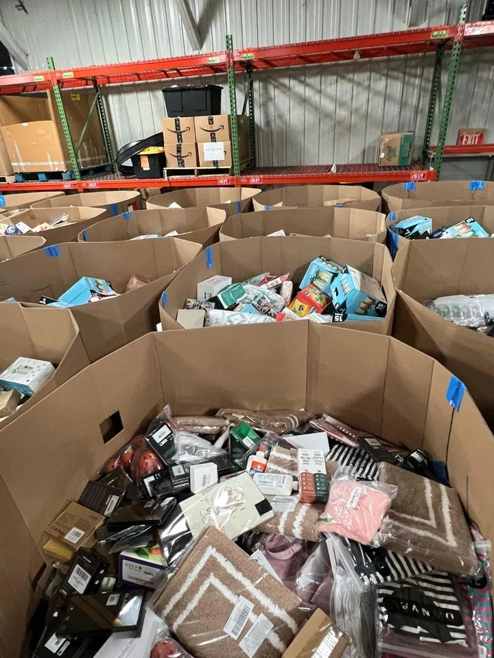 Large mystery box of liquidated merchandise from brand name sellers.
