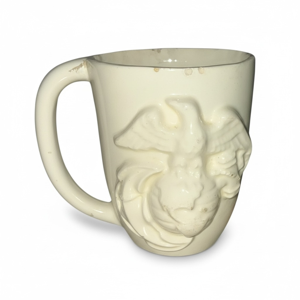 Vintage American Eagle Milk Glass Mug Patriotic Federal McCoy Style USA
