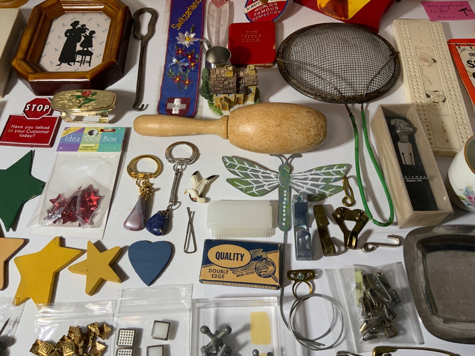 VTG Junk Drawer Lot Assemblage Art Mixed Media Crafts 2.5# Magnets Cribbage Pins
