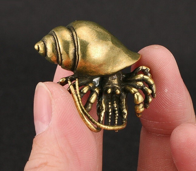 Brass Hermit Crab Hermit Crab Statue Small Sculpture Ornament Decoration Gift