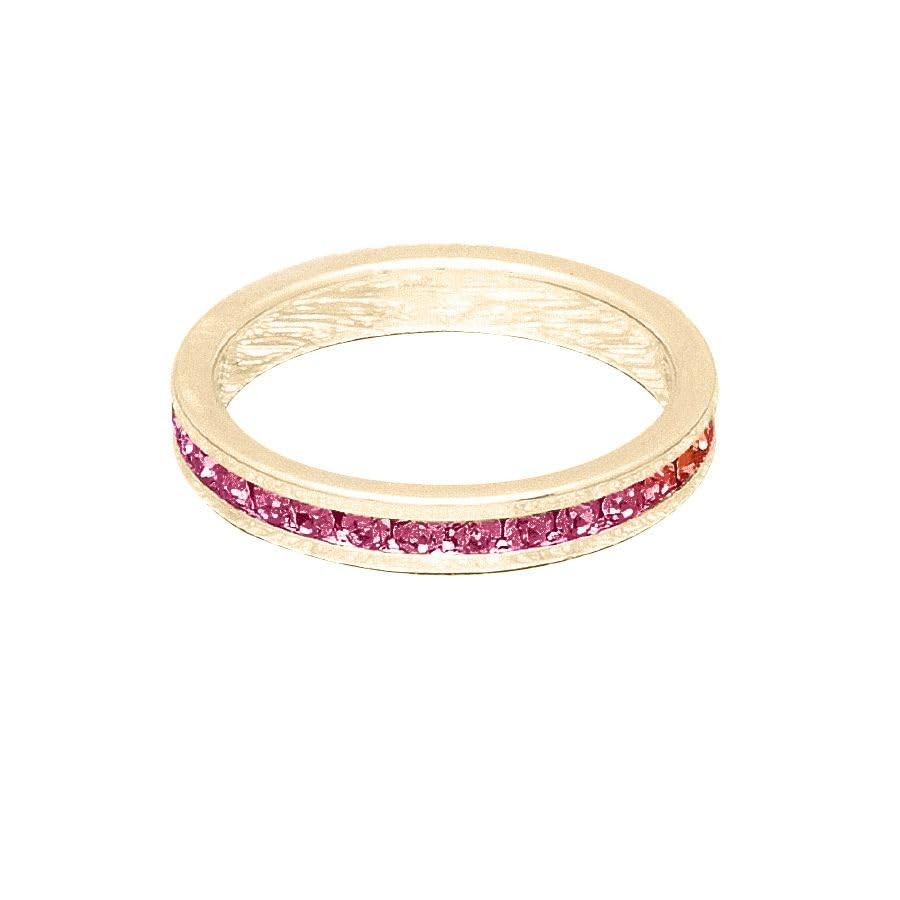 Maya J October Birthstone Yellow Gold Stackable Ring, Size 6, Pink Tourmaline