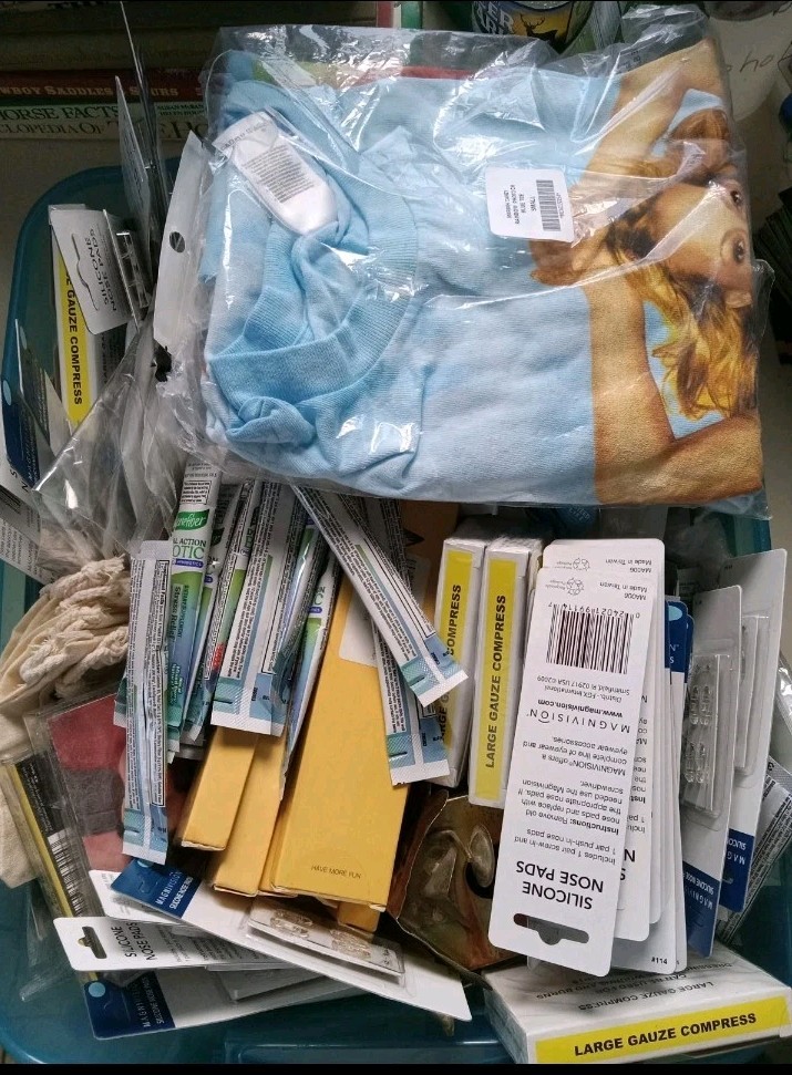 Lot Of Various Small Misc. Junk Drawer Items Box-6in X 6in X 6in SEE DESCRIPTION