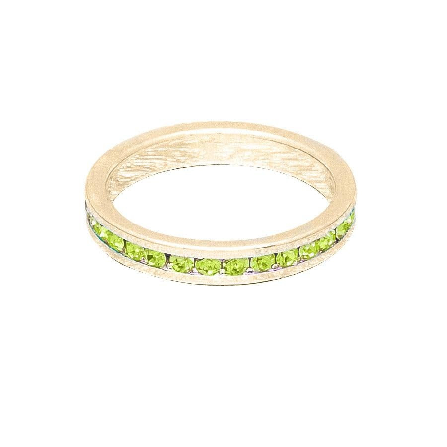 Maya J August Birthstone Yellow Gold Stackable Ring, Size 10, Peridot