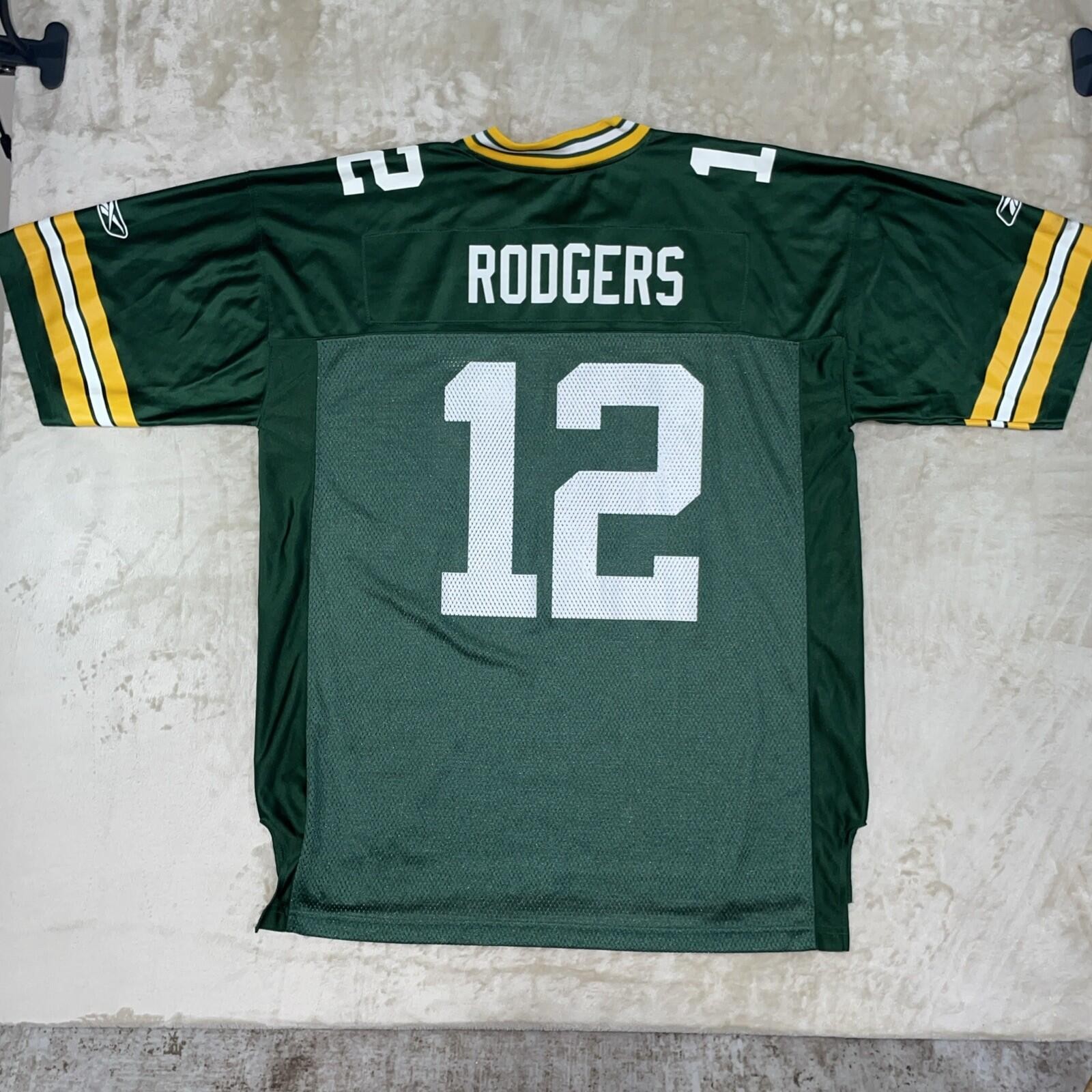 Reebok NFL Green Bay Packers Aaron Rodgers #12 Football Jersey Men’s Size XL