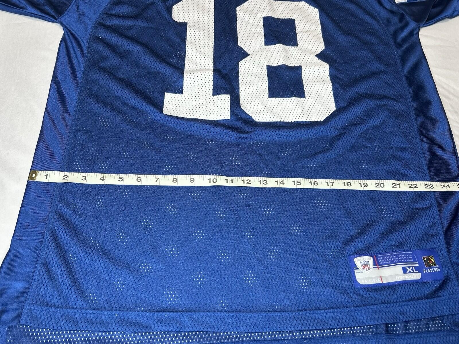 Reebok NFL Indianapolis Colts #18 Peyton Manning Jersey Mens XL Blue On Field
