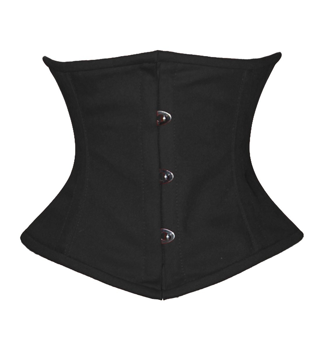 Luvsecretlingerie Full Steel Boned Cotton Waist Cincher Corset, XXXS, Black
