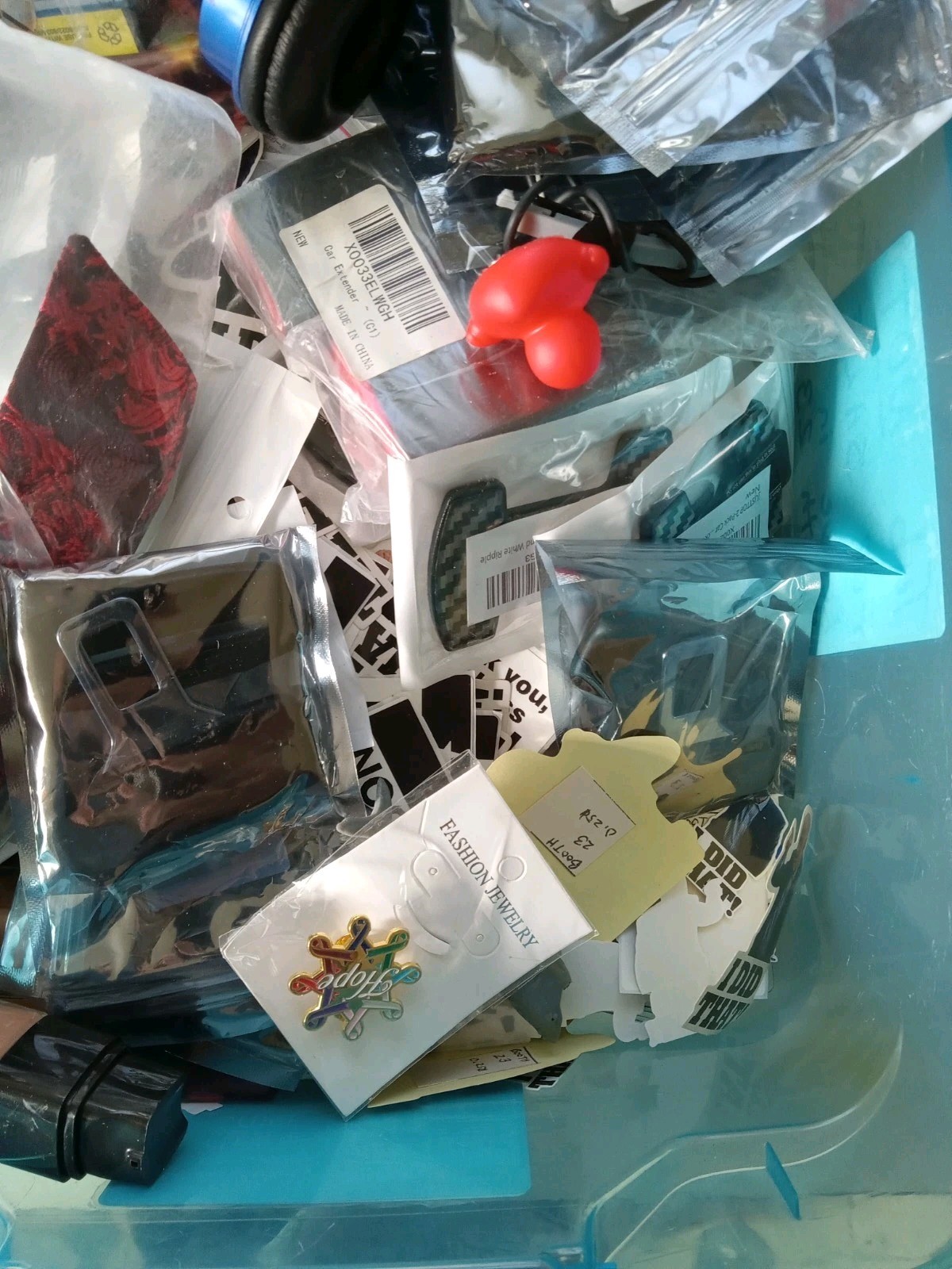 Lot Of Various Small Misc. Junk Drawer Items Box-6in X 6in X 6in SEE DESCRIPTION