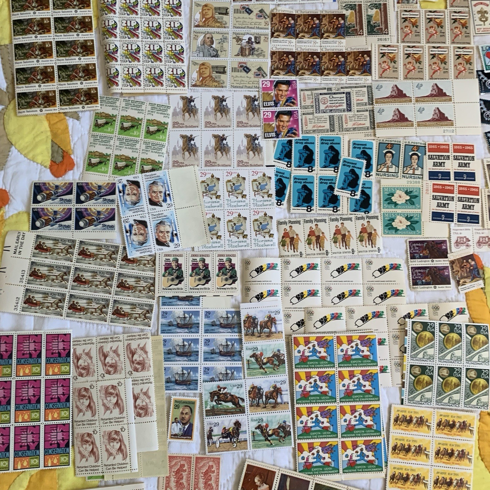 Vintage Pop Art Western Historical Floral Stamp Collection $80 Usable Postage
