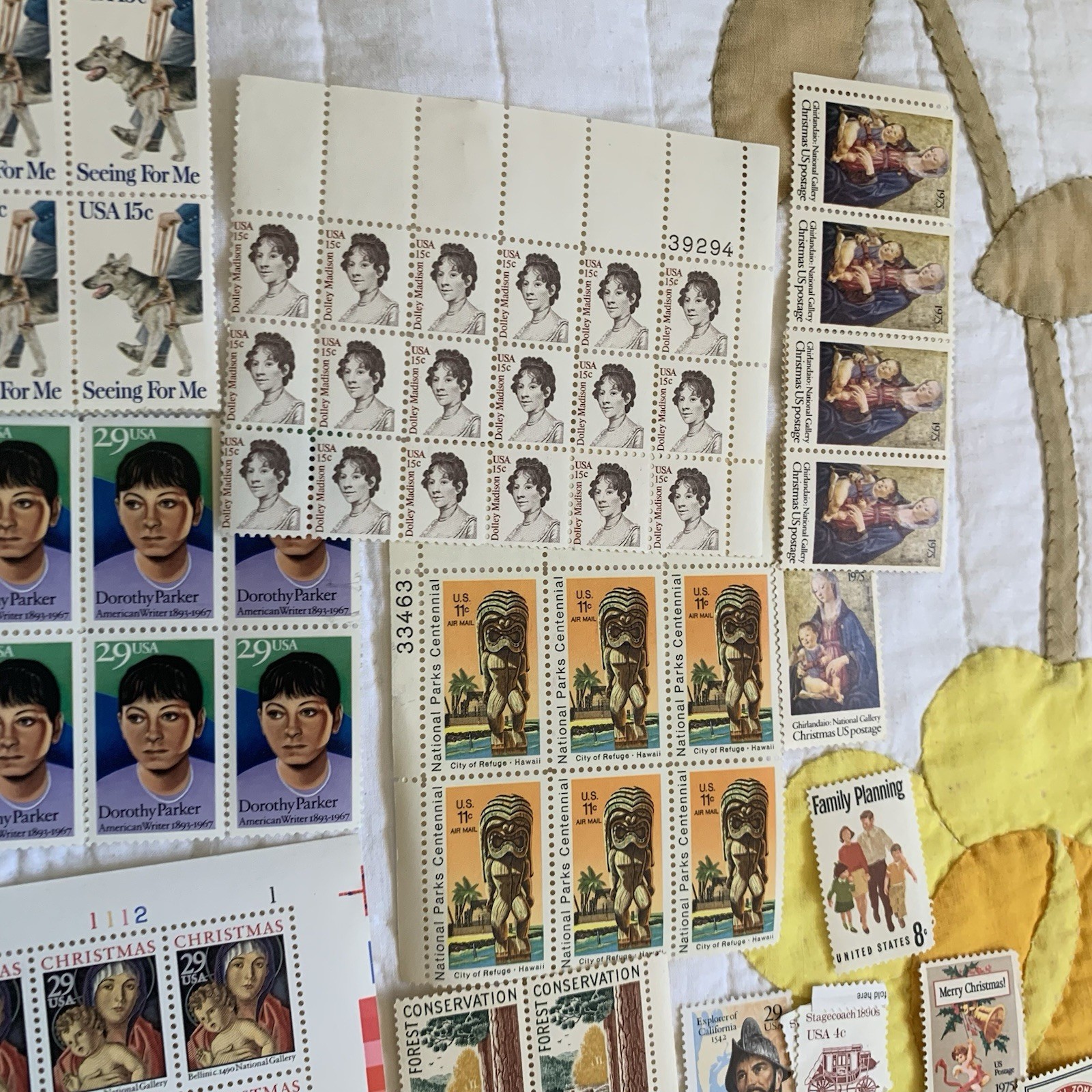 Vintage Pop Art Western Historical Floral Stamp Collection $80 Usable Postage