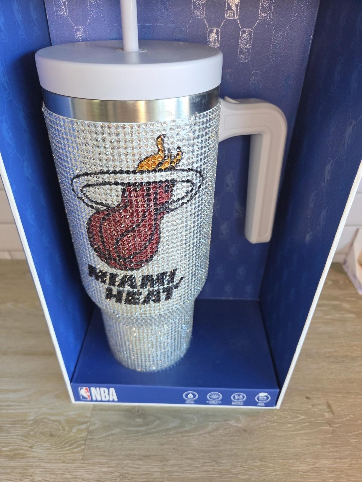 NBA Miami Heat Bling Tumbler Cup 40oz Stainless