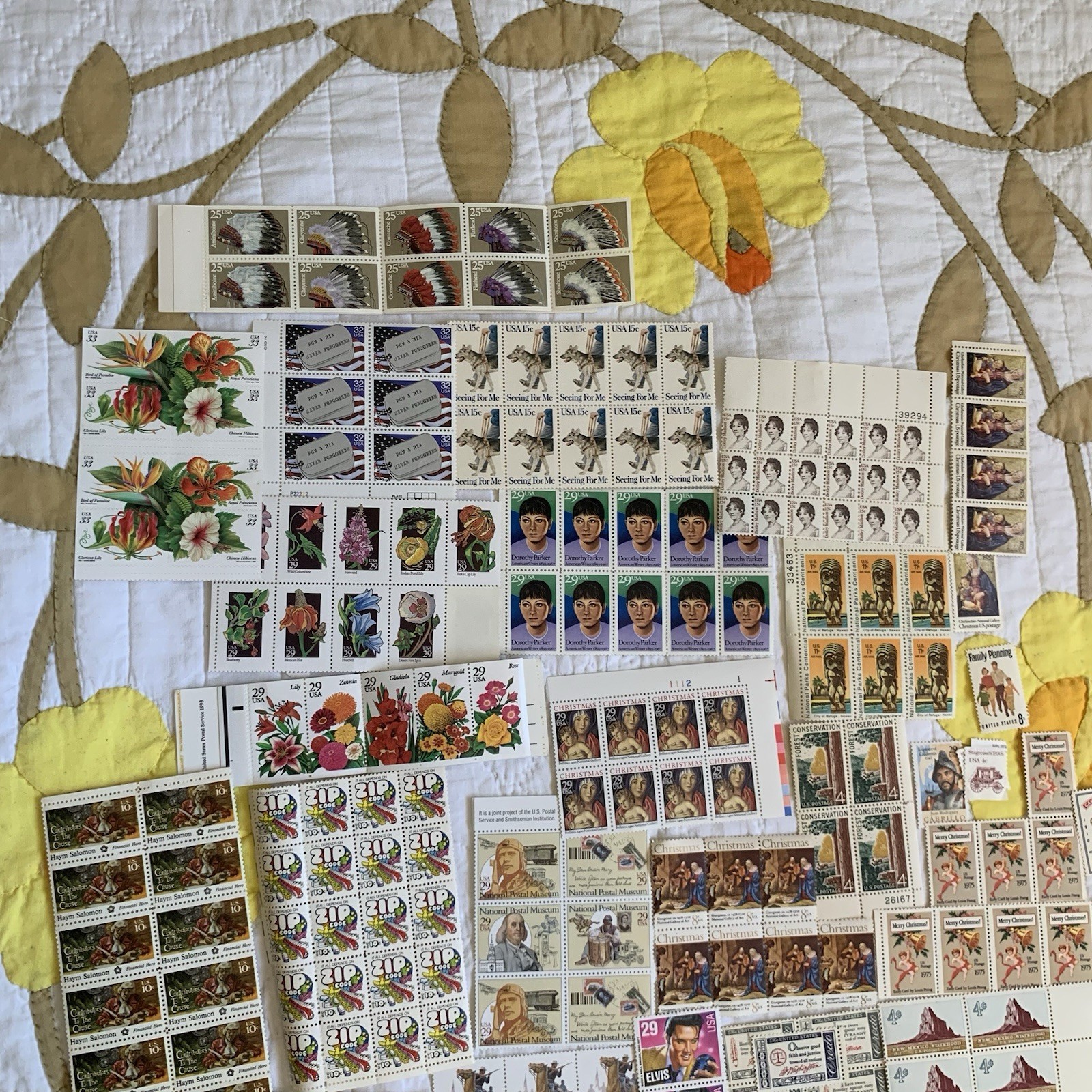 Vintage Pop Art Western Historical Floral Stamp Collection $80 Usable Postage